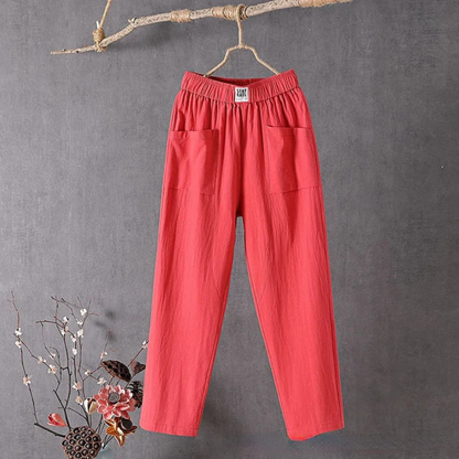 Loose Fit Trousers for Women – Comfortable Fabric Trousers for Casual Wear