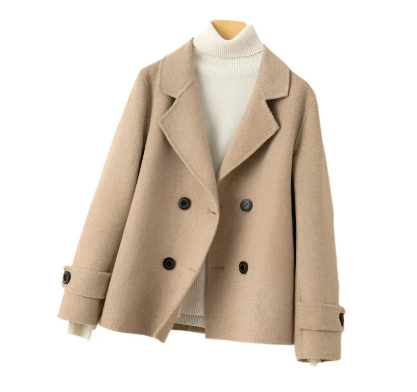 Peacoat for Women – Stylish Beige Women's Peacoat with Classic Design