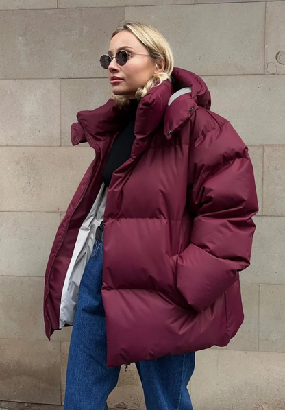 Lightweight Down Jacket Women – Green Quilted Winter Coat for Outdoor Wear