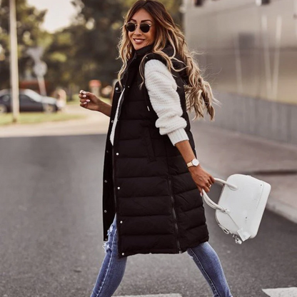 Lightweight Quilted Down Jacket Women – Long Warm Winter Coat Stylish Design