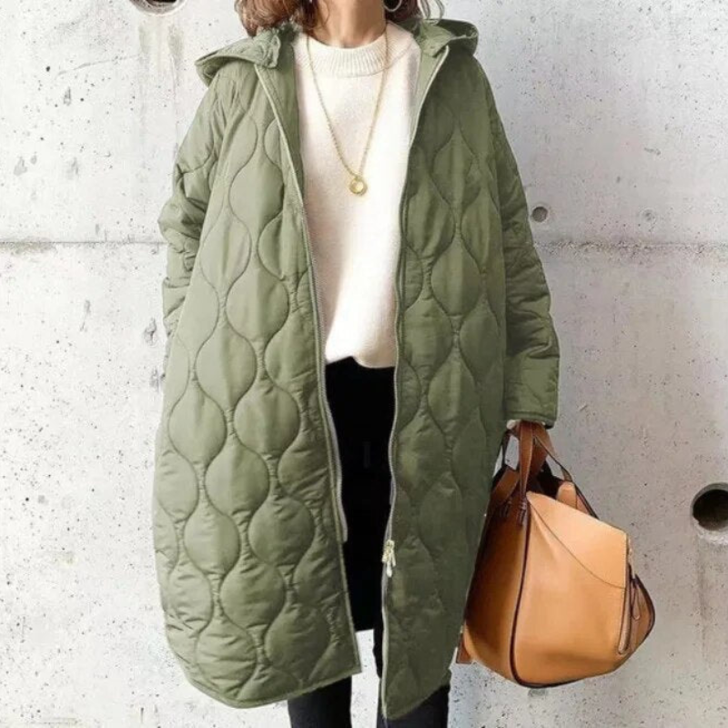 Lightweight Down Jacket Women – Long Quilted Coat for Cold Weather Fashion