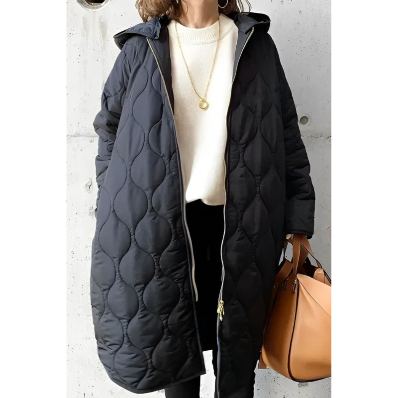 Lightweight Down Jacket Women – Long Quilted Coat for Cold Weather Fashion