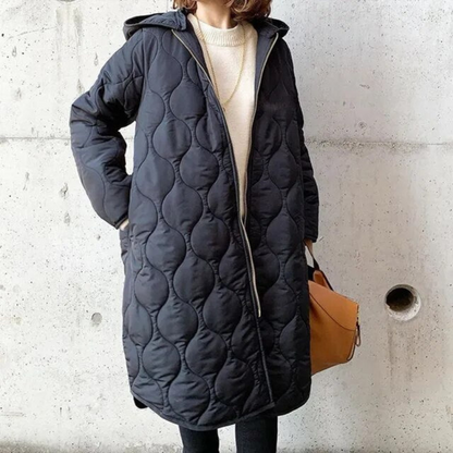 Lightweight Down Jacket Women – Long Quilted Coat for Cold Weather Fashion