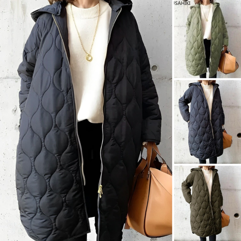 Lightweight Down Jacket Women – Long Quilted Coat for Cold Weather Fashion