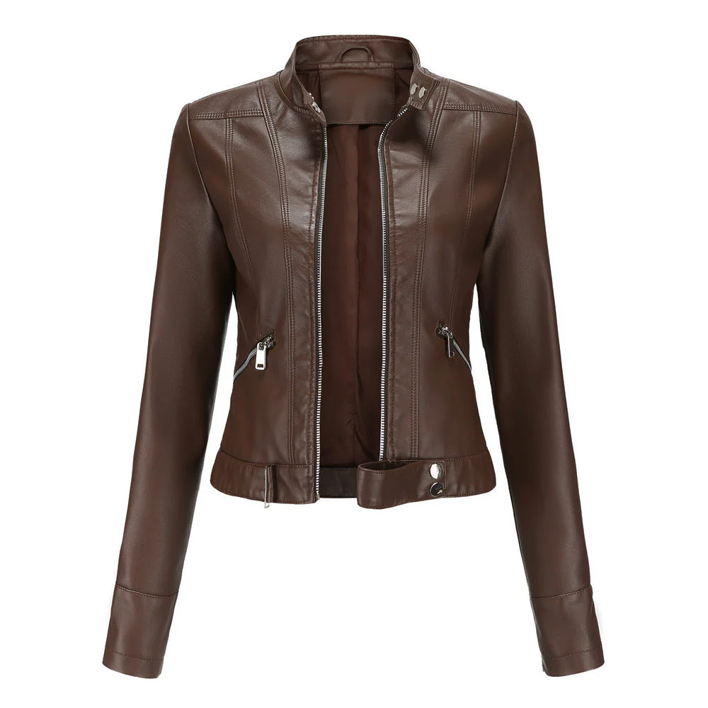 Women's Black Biker Jacket – Stylish Short Faux Leather Moto Jacket