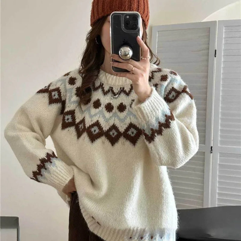 Women's Norwegian Sweater – Elegant Knit Pullover for Cozy Winter Style