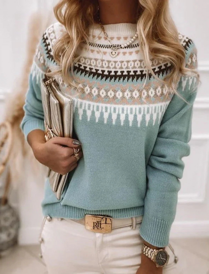 Norwegian Sweater Women – Cozy Short Knit Pullover for Winter Fashion