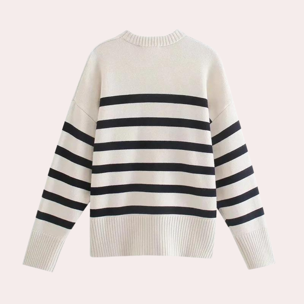 Women's Oversized Striped Jumper – Cozy Knit Sweater for Casual Wear