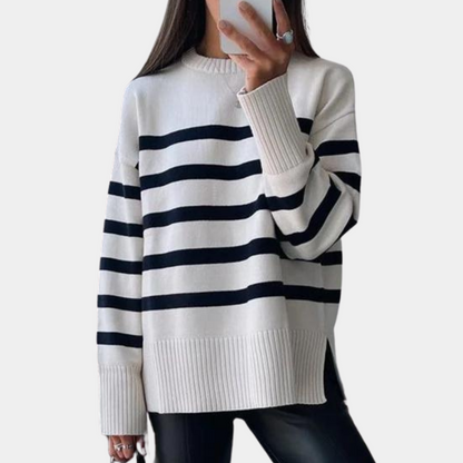 Women's Oversized Striped Jumper – Cozy Knit Sweater for Casual Wear