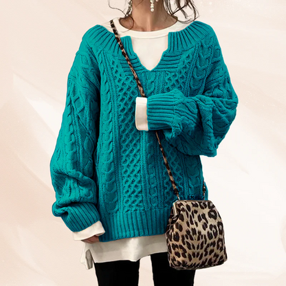 Women's Oversized Knit Jumper – Cozy Chunky Sweater for Casual Wear