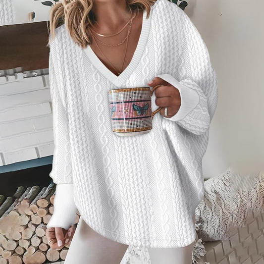 Women's Oversize Knit Jumper – Cozy Chunky Sweater for Casual Wear