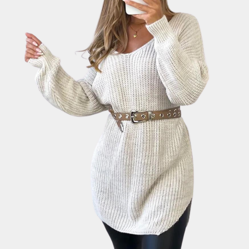 Women's Oversized Knitted Jumper – Cozy Knit Sweater for Casual Wear