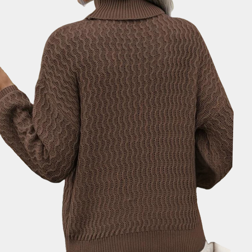 Oversized Roll Neck Jumper for Women – Cozy Knitwear Sweater for Winter