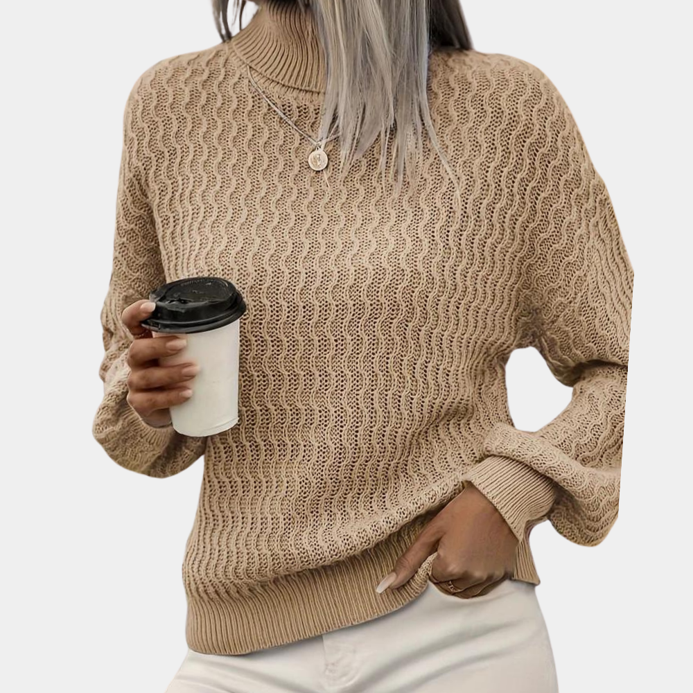 Oversized Roll Neck Jumper for Women – Cozy Knitwear Sweater for Winter