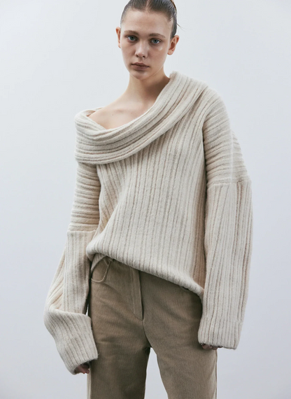 Women's Oversized Knit Jumper – Cozy Chunky Sweater for Casual Wear