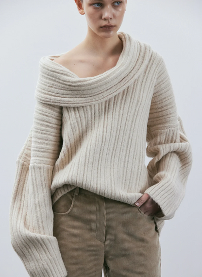 Women's Oversized Knit Jumper – Cozy Chunky Sweater for Casual Wear