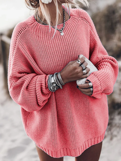 Women's Oversized Knit Jumper – Cozy Sweater for Casual Wear and Layering