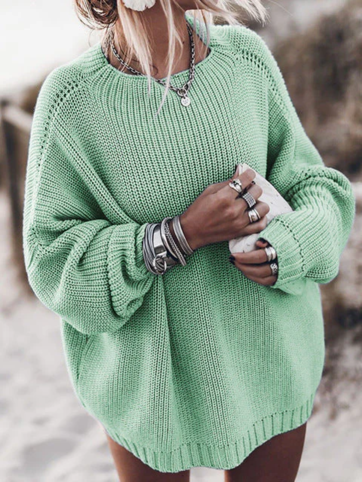 Women's Oversized Knit Jumper – Cozy Sweater for Casual Wear and Layering