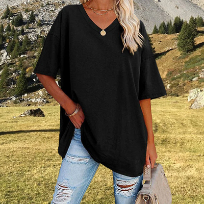 Women's Oversized Black Shirt – Casual Chic Top for Everyday Style