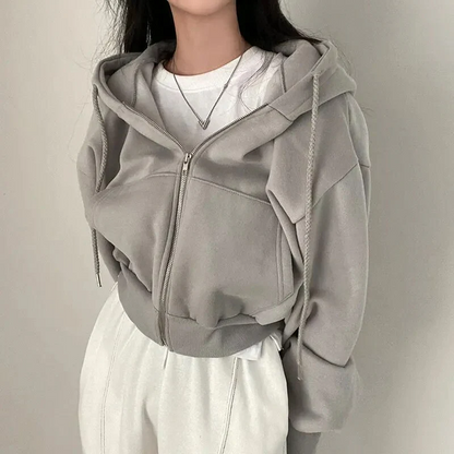 Women's Oversized Zip Hoodie – Cozy Casual Sweatshirt for Everyday Wear