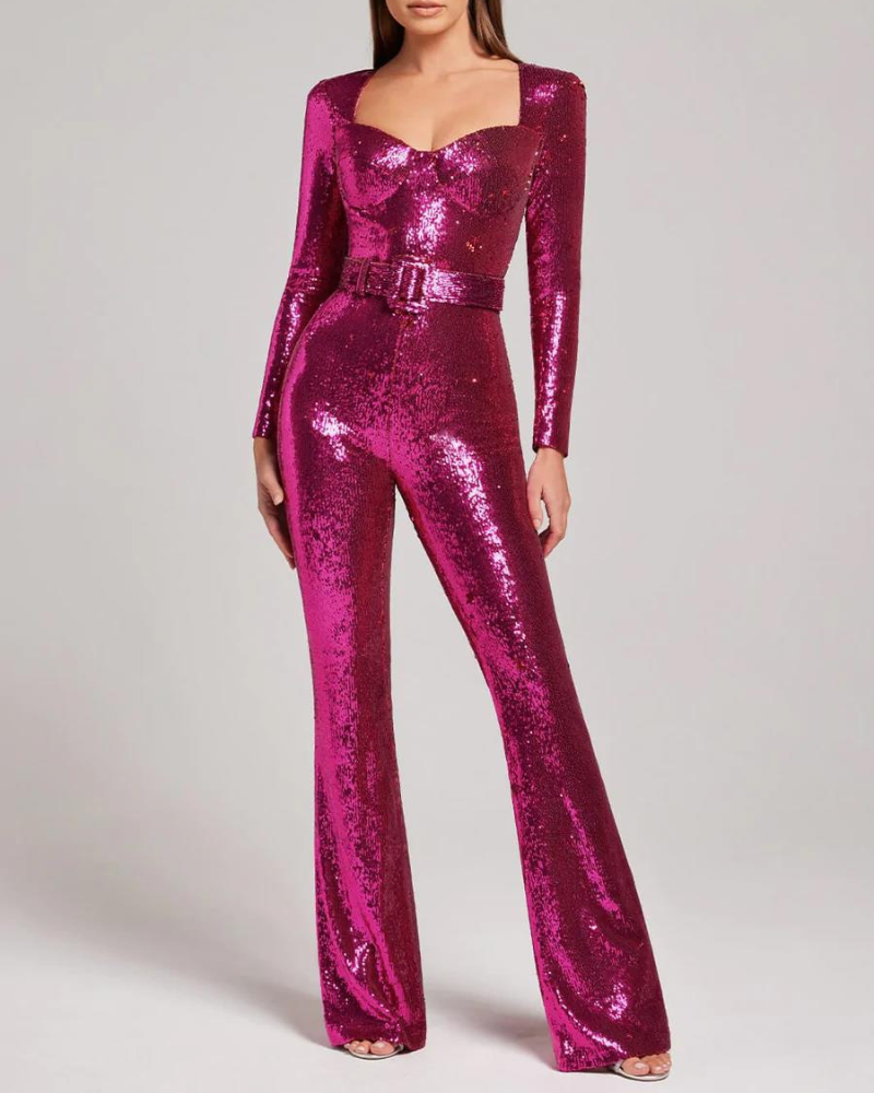 Elegant Women's Jumpsuit – Sequined Evening Wear for Special Occasions