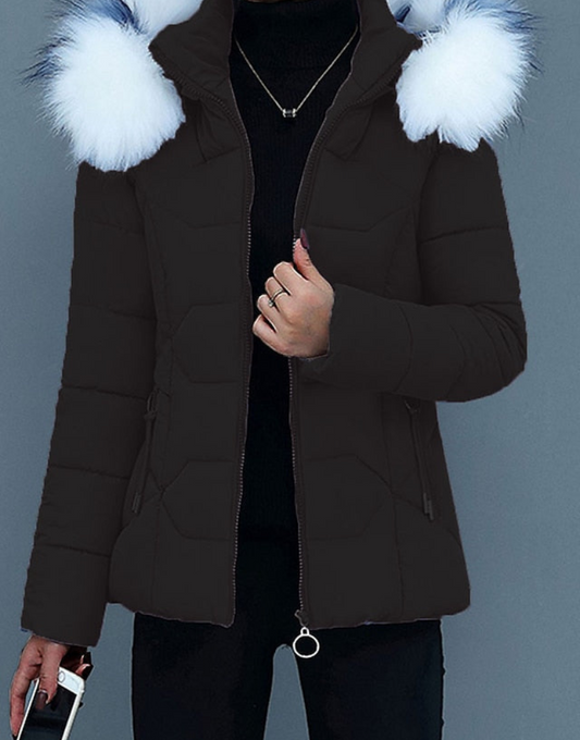 Women's Winter Parka – Short Warm Jacket with Hood for Cold Weather