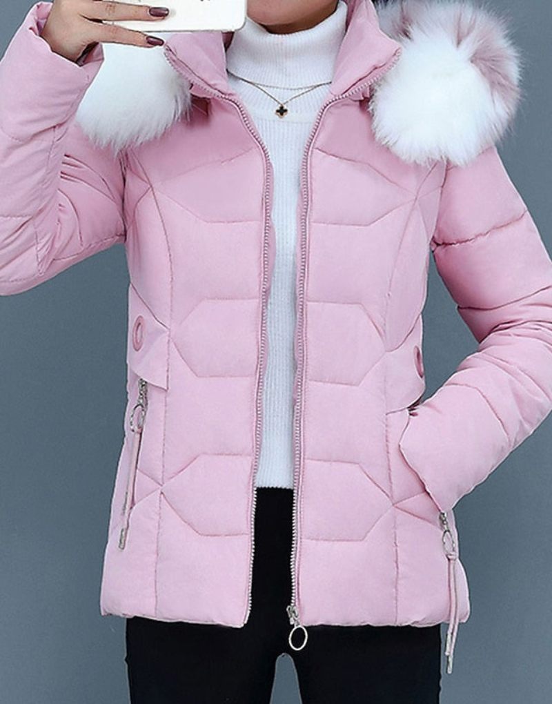 Women's Winter Parka – Short Warm Jacket with Hood for Cold Weather