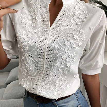 Women's Elegant White Top – Stylish Blouse for Casual and Formal Occasions