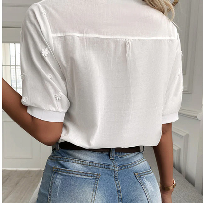 Women's Elegant White Top – Stylish Blouse for Casual and Formal Occasions