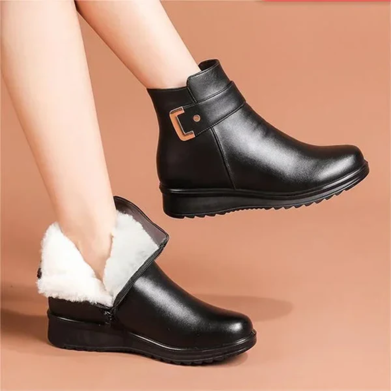 Women's Platform Ankle Boots – Stylish Black Chunky Heels for Every Occasion