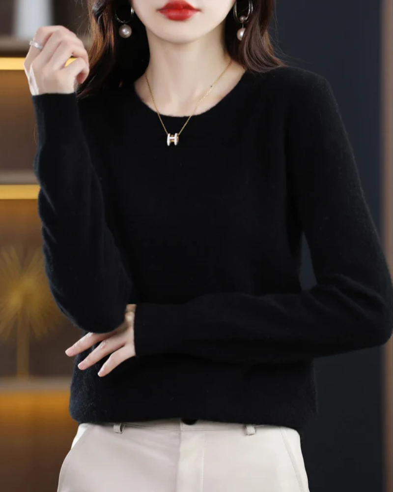 Women's Knitted Jumper Black – Cozy Knit Sweater for Casual Wear