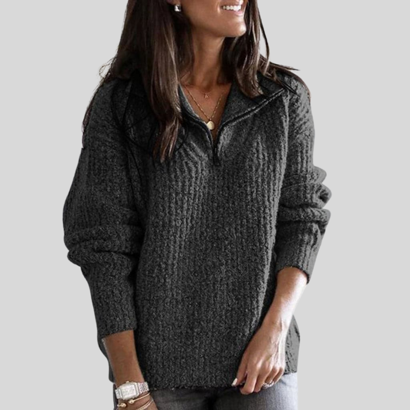 Women's Zip Jumper – Warm Fleece Sweater for Cozy Casual Wear