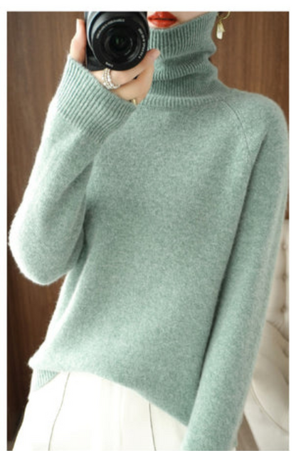 Women's Roll Neck Jumper Black – Warm Knit Sweater for Winter Fashion