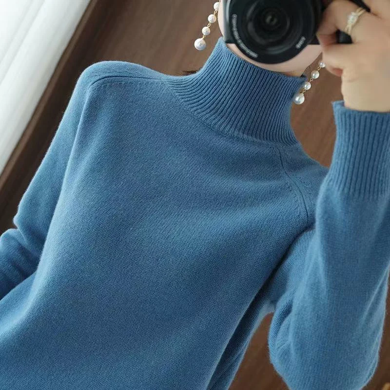 Women's Roll Neck Jumper White – Cozy Quirky Knit Sweater for Casual Wear