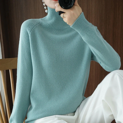 Women's Roll Neck Jumper White – Cozy Quirky Knit Sweater for Casual Wear