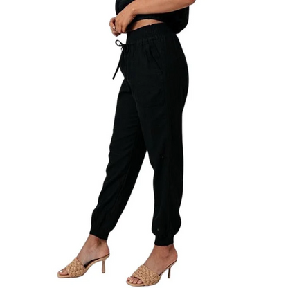 Ladies' Summer Trousers Black – Lightweight Casual Pants for Women