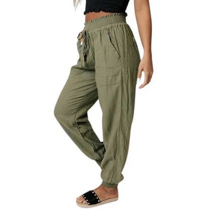 Ladies' Summer Trousers Black – Lightweight Casual Pants for Women