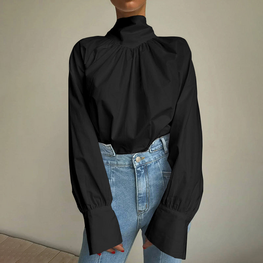 Chic Black Women's Top – Stylish Casual Blouse for Everyday Wear