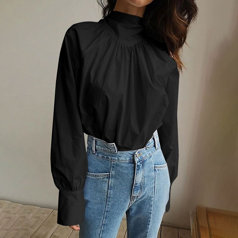 Chic Black Women's Top – Stylish Casual Blouse for Everyday Wear