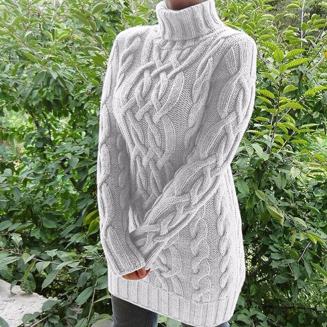 Women's Black Roll Neck Jumper – Long Sleeve Cozy Knit Sweater for Winter