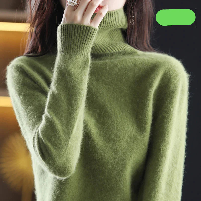 Women's Black Roll Neck Jumper – Cozy Knitted Sweater for Fall Fashion