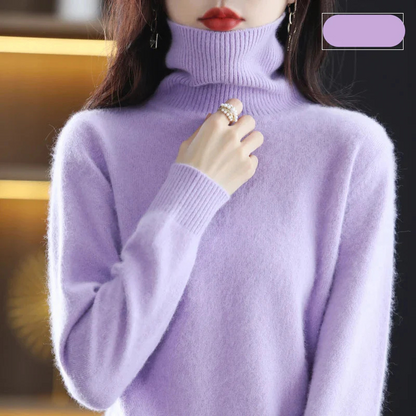 Women's Black Roll Neck Jumper – Cozy Knitted Sweater for Fall Fashion