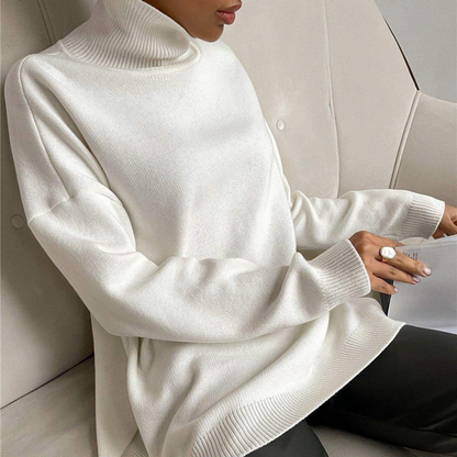 Women's Black Roll Neck Jumper – Knitted Sweater for Casual and Chic Wear