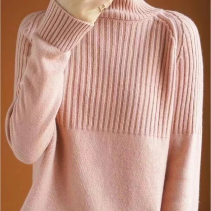 Knit Roll Neck Jumper for Women – Black Cozy Sweater for Winter Fashion