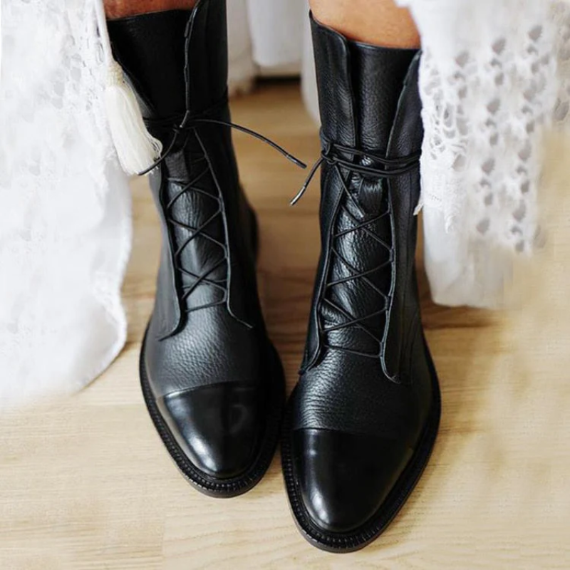 Women's Black Flat Boots – Stylish Comfortable Footwear for Everyday Wear