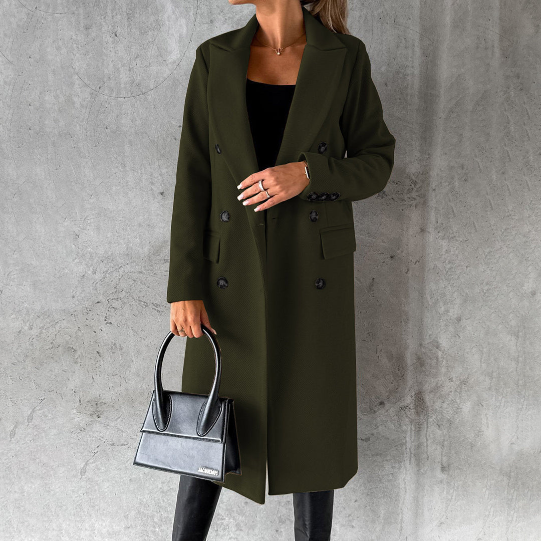 Women's Black Trench Coat – Long Stylish Jacket for Fall and Winter Fashion