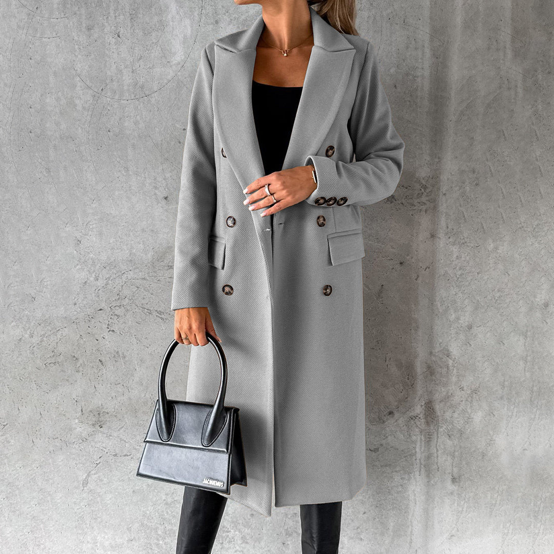 Women's Black Trench Coat – Long Stylish Jacket for Fall and Winter Fashion