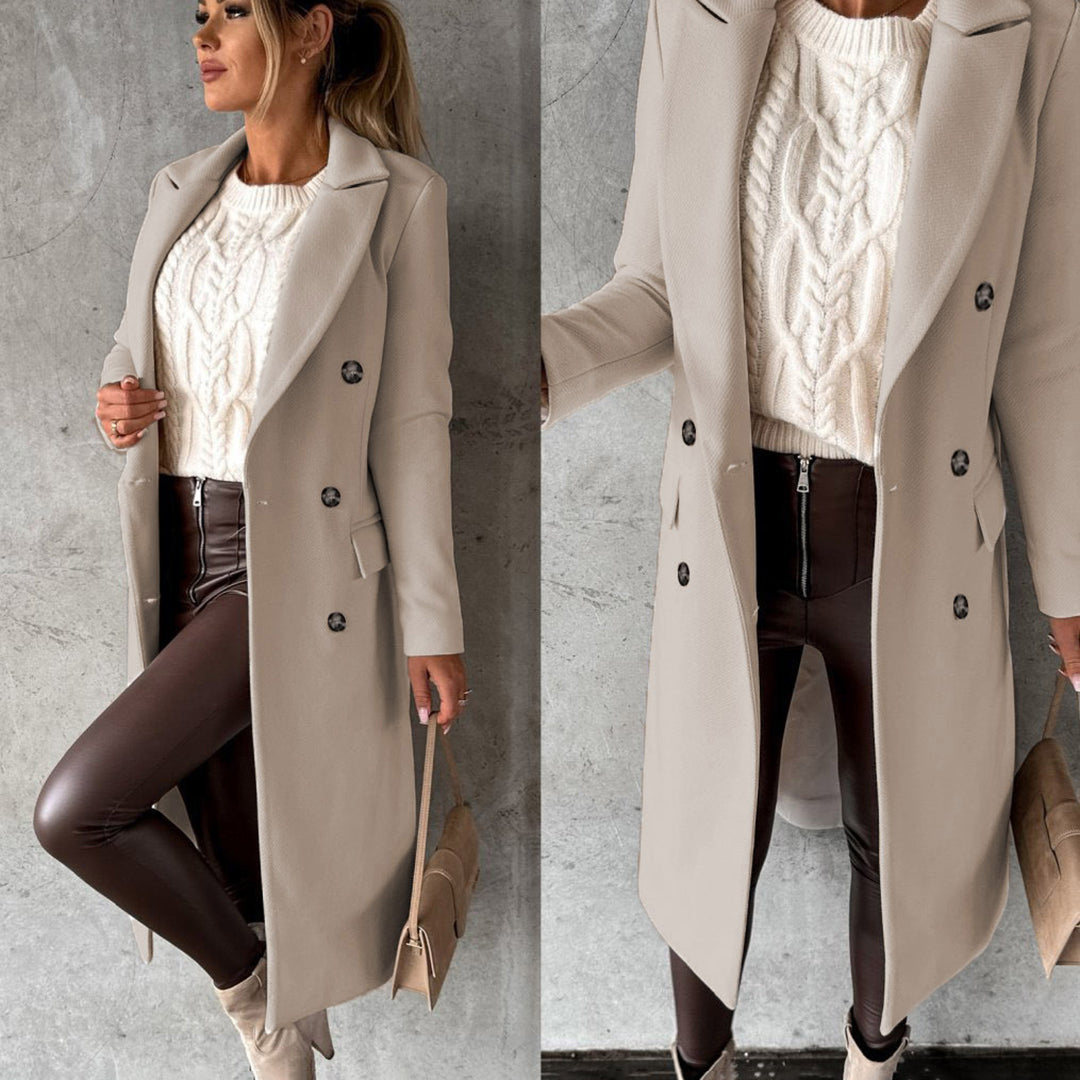 Women's Black Trench Coat – Long Stylish Jacket for Fall and Winter Fashion