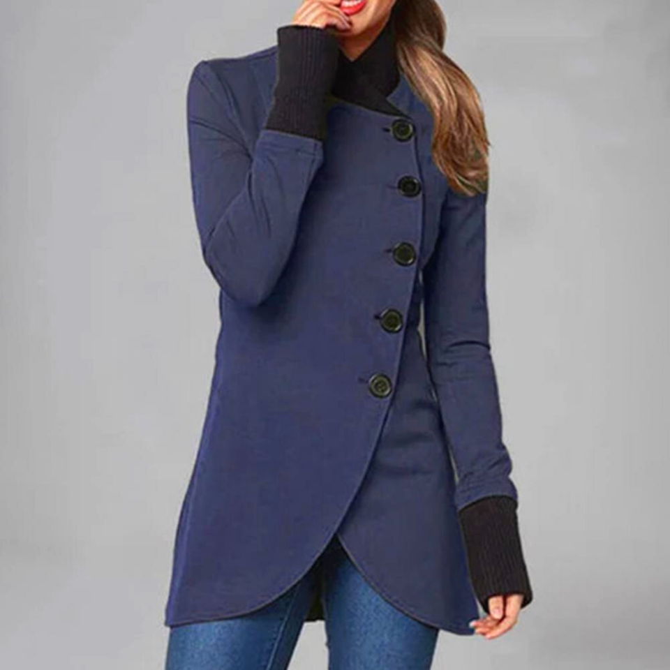 Women's Long Black Coat – Stylish Overcoat for Winter Fashion & Warmth