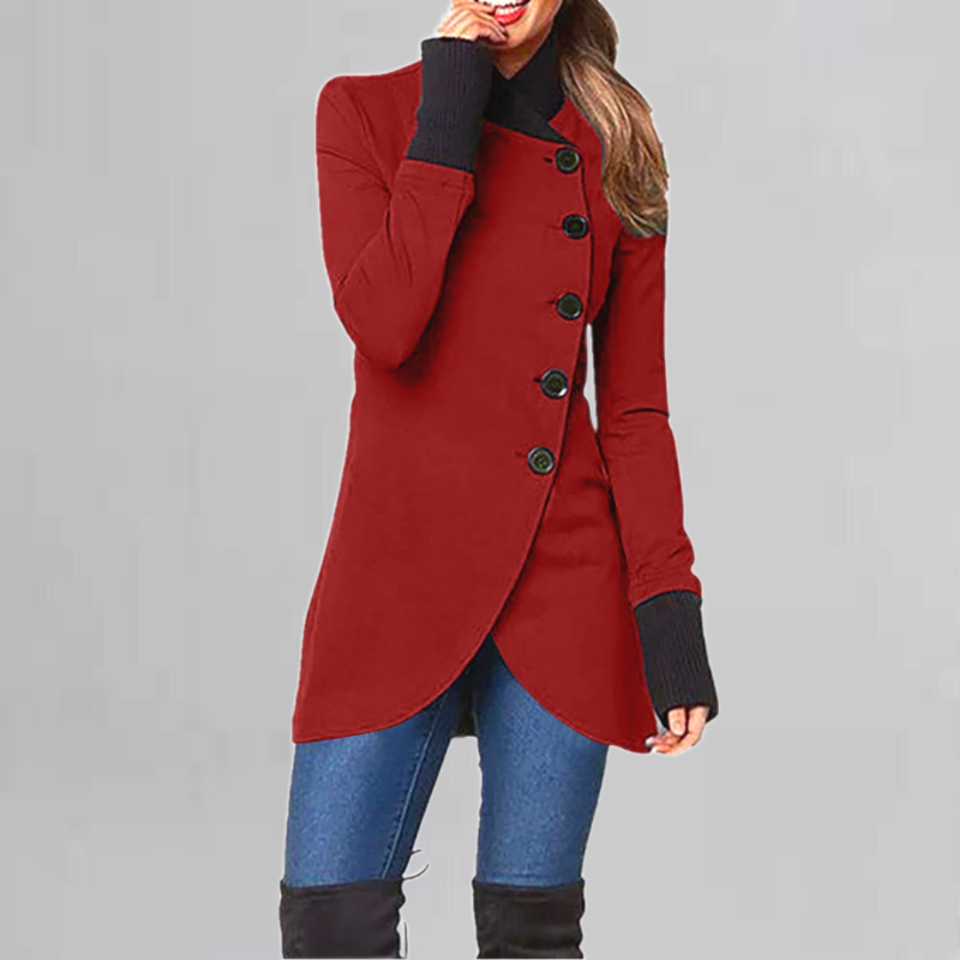 Women's Long Black Coat – Stylish Overcoat for Winter Fashion & Warmth